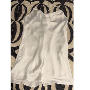 white satin mini slip dress